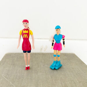 Two Vintage McDonald’s Toy Barbies Mattel Rollerblade Barbie & McDonald’s Barbie